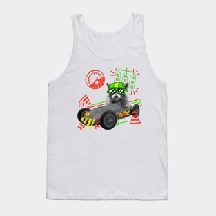 Raccoon in a rocket car Tank Top